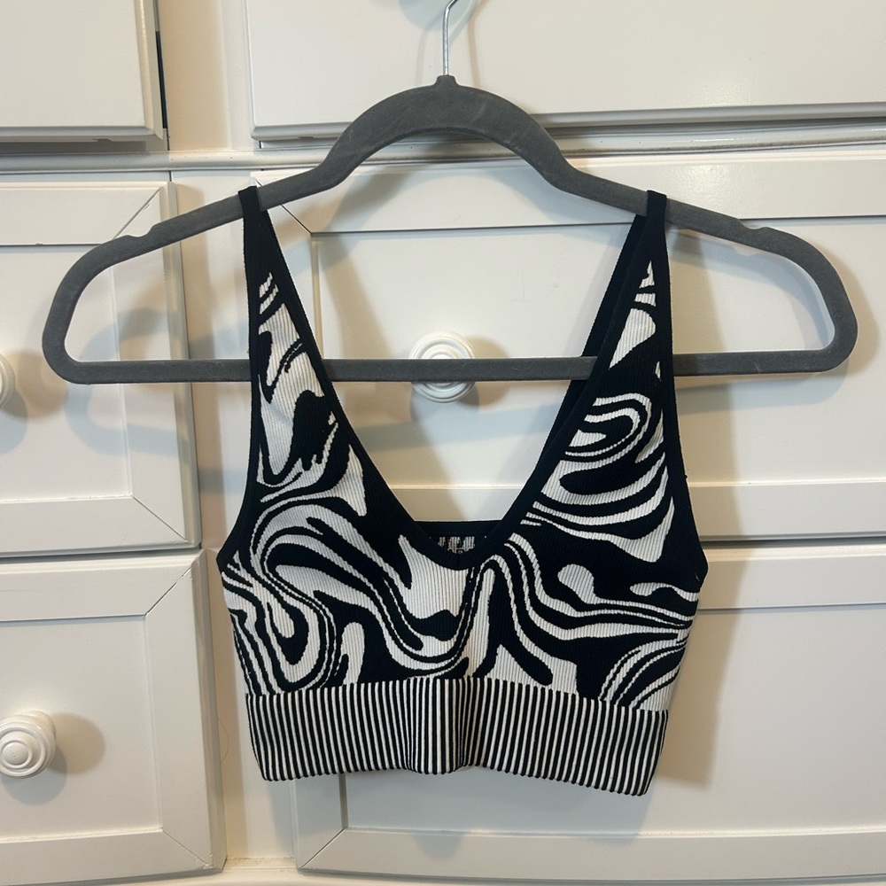 Garage Monochrome Swirl Crop Top